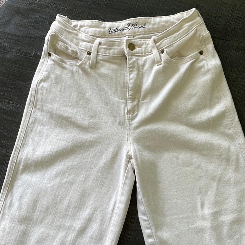 Women's Wide Leg Canvas Pant - Universal Thread™ - Cream color 6